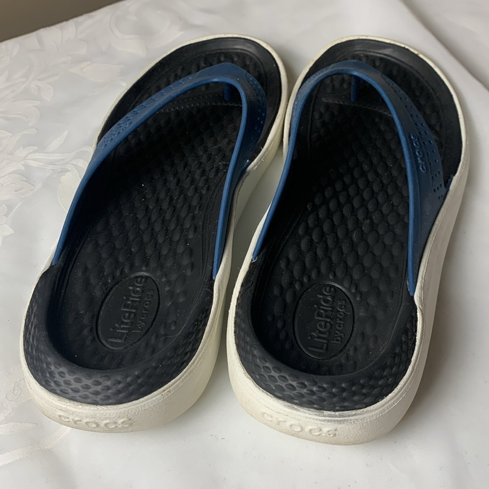 CROCS Literide unisex Flip Flops. Navy. Men 9. Women 11 - Picture 9 of 10